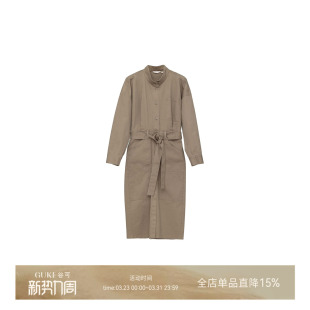简约立领风衣系带收腰式 GKE 时尚 新款 棉质连衣裙 谷可LQ1165秋季