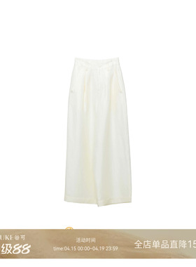 GKE/谷可K1275简约休闲风高腰直筒裤女松弛感阔腿裤夏季百搭