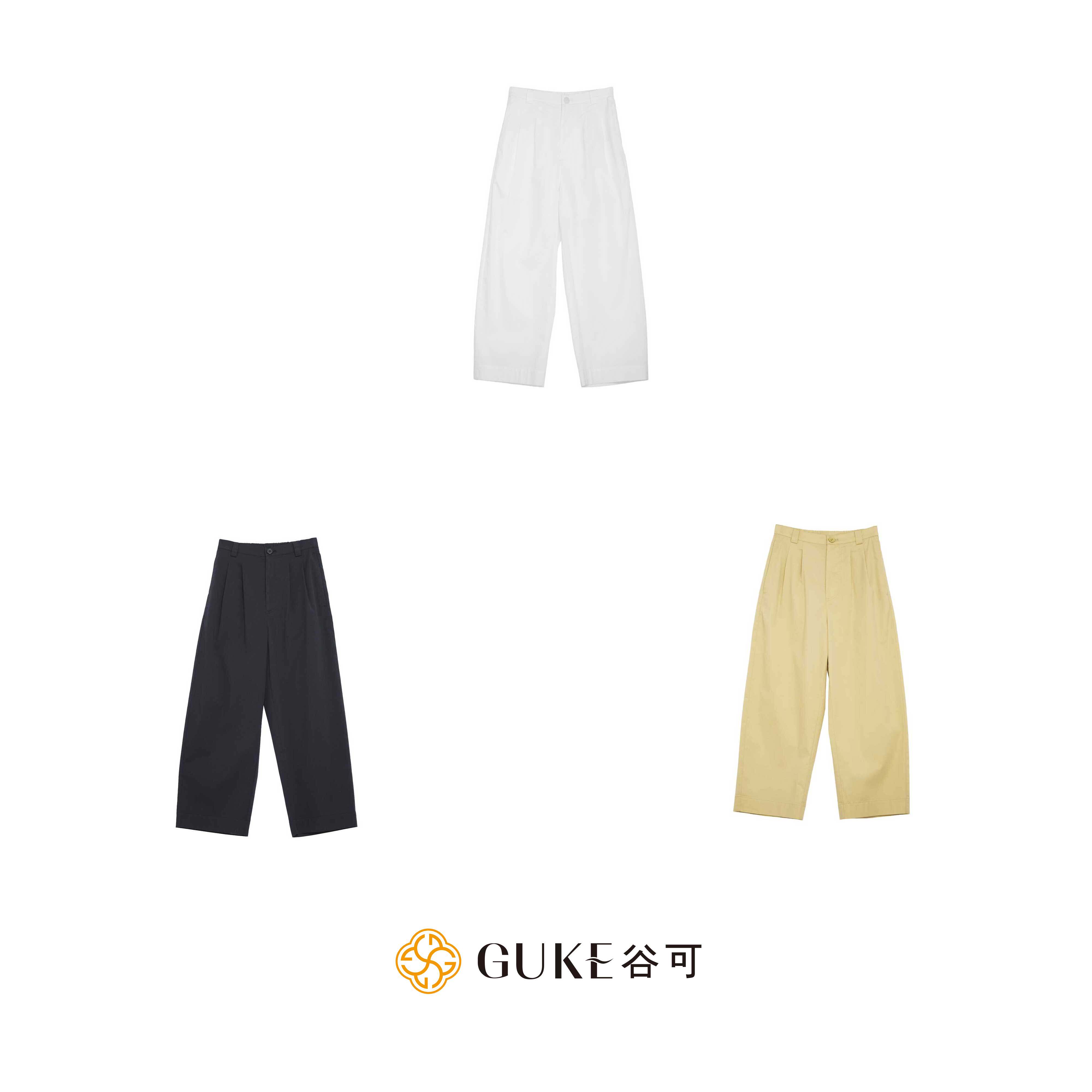 谷可高腰直筒显瘦九分休闲裤