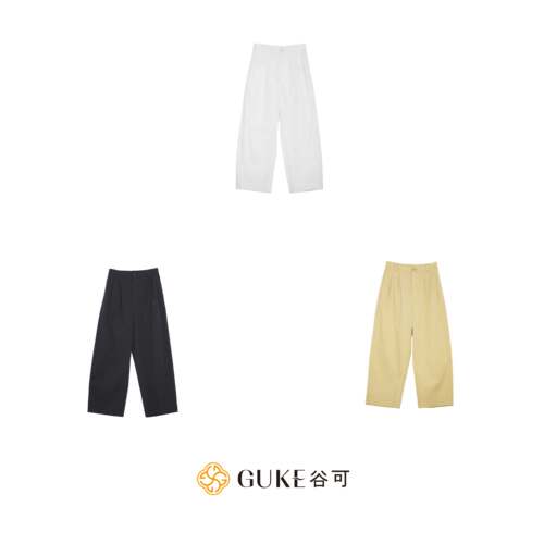 谷可高腰直筒显瘦九分休闲裤