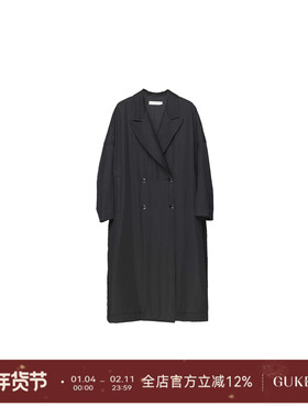 谷可M1178秋冬款休闲廓形翻领长款棉服外套