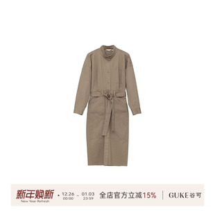 简约立领风衣系带收腰式 GKE 时尚 新款 棉质连衣裙 谷可LQ1165秋季