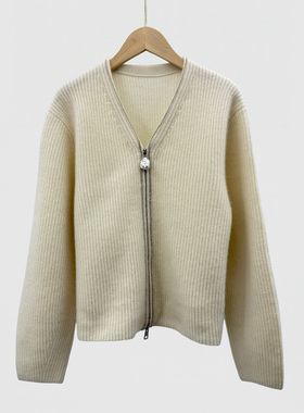 初绒系列~25秋冬新品内蒙古100%羊绒Ving水晶装饰针织开衫女秋