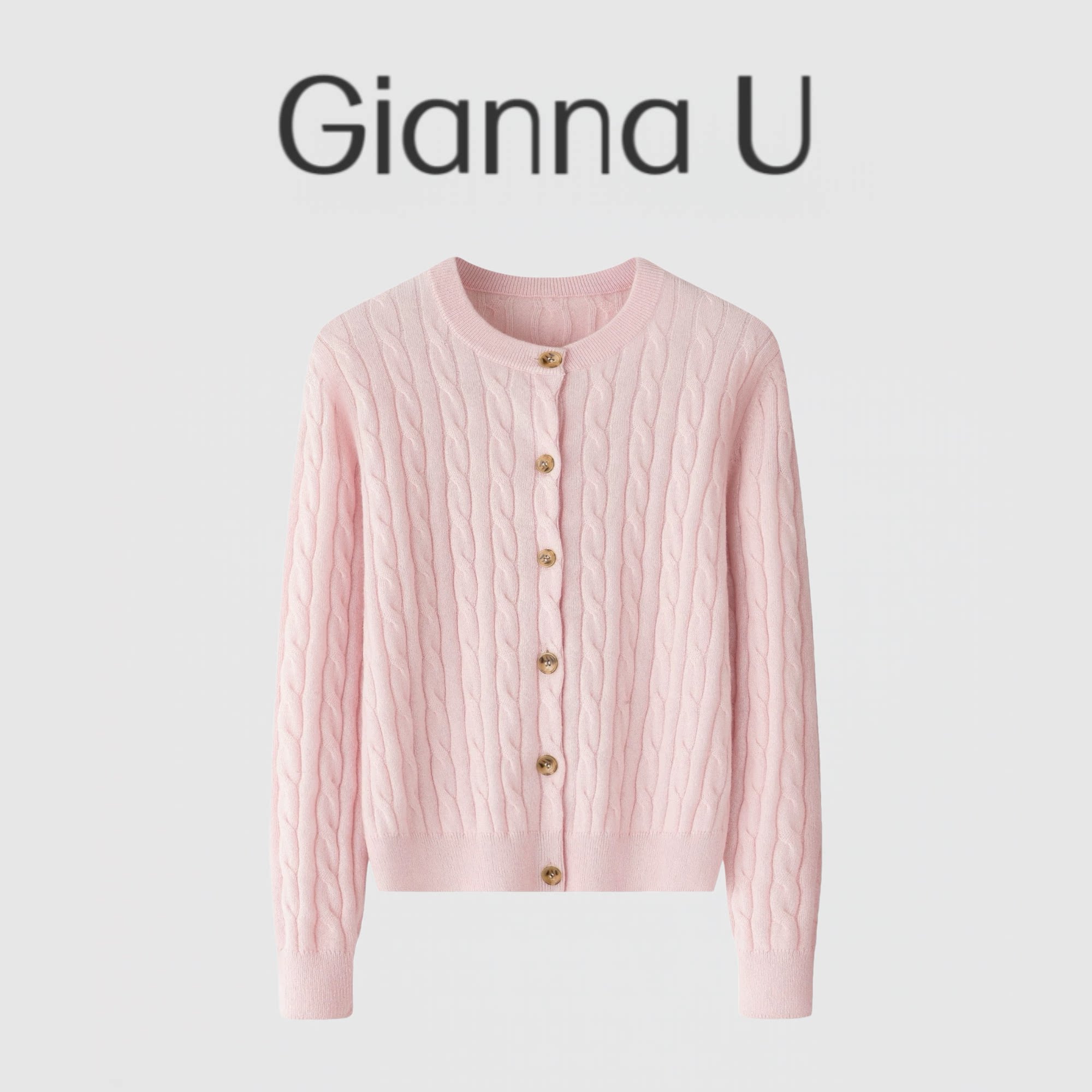 绞花系列～25秋冬新品100纯山羊绒开衫女圆领外套绞麻花毛衣百搭