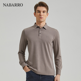 纳巴罗棉丝羊绒一款两色高端面料商务打底T恤