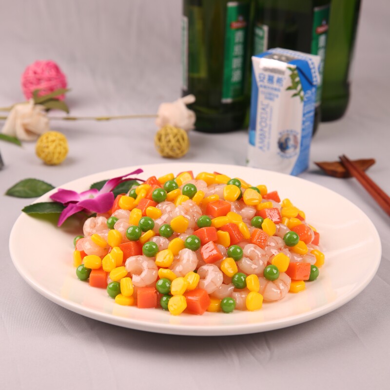 仿真菜美之灵食品模型三鲜炒虾仁