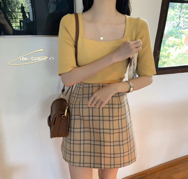 Max20韓版LEMON春夏新款ins經典格子半身短裙修身百搭A字裙女潮在類目 女裝/女士精品, 半身裙中 - 來自Buy2taobao.com提供專業的淘寶代購服務