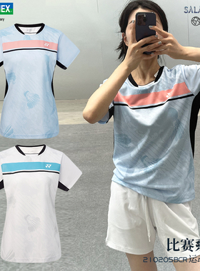 2025新款YONEX尤尼克斯羽毛球服速干短袖女款运动上衣210205