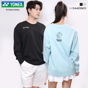 2025新款YONEX尤尼克斯羽毛球服长袖男女套头衫休闲纯棉1154425