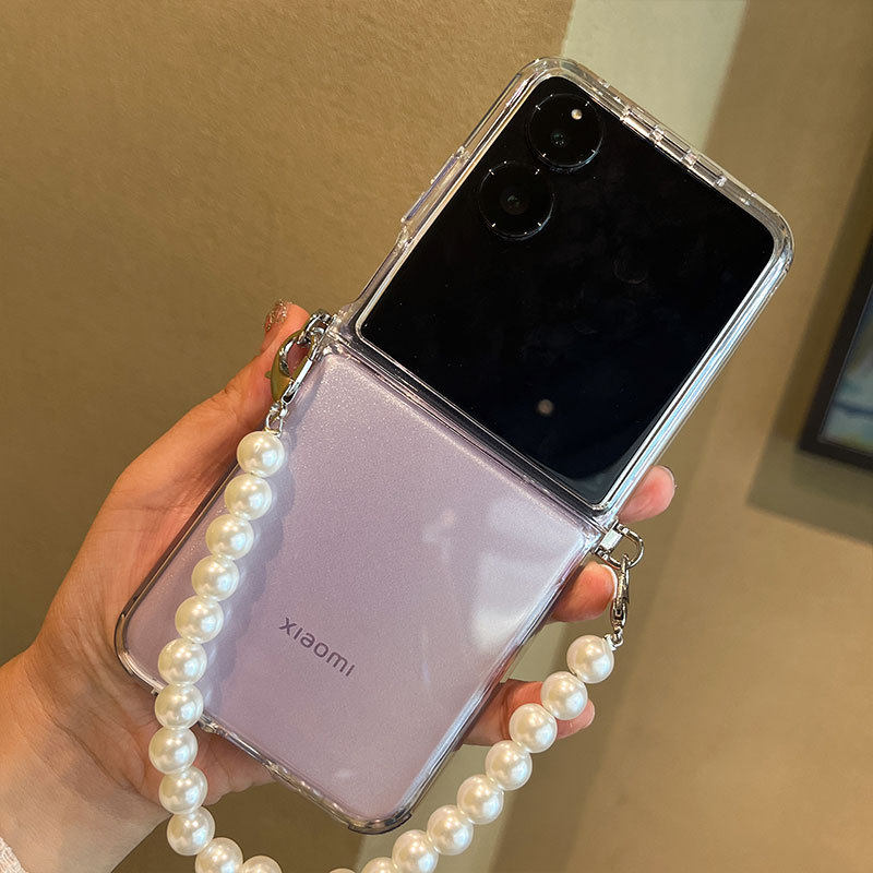 适用小米mixflip手机壳女防摔mixfilp透明软胶2405CPX3DC斜跨手链mixflip折叠屏全包边