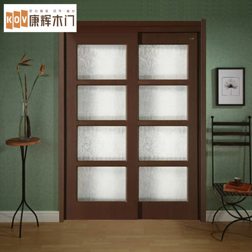 康辉全屋定制木门室内门 卧室门推拉门卫生间门 免漆双移门厨房门