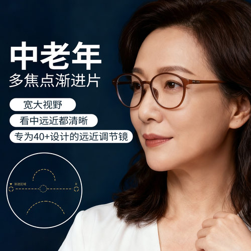 康视顿中老年内远近视两用眼镜片