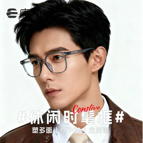 康视顿眼镜男轻盈显瘦时尚超大框