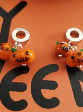 毕亨特银托万圣节南瓜琉璃吊坠