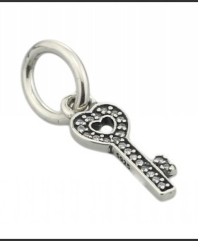 首饰纯银镀金钥匙吊坠项链生日