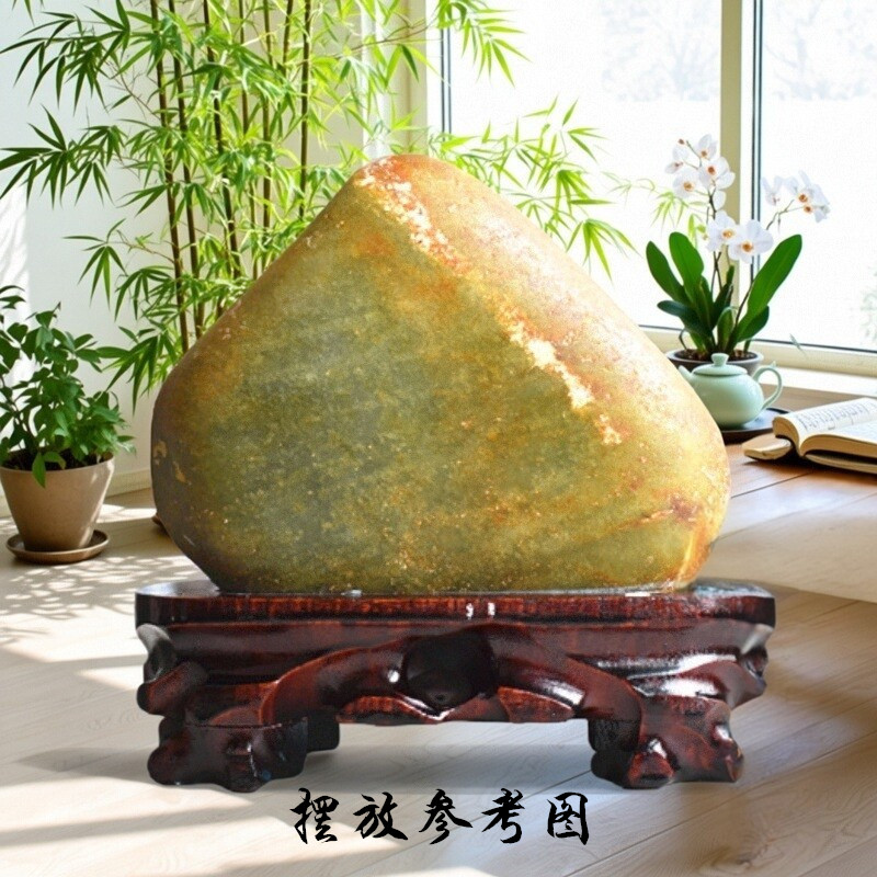 新疆和田玉原石籽料天然玉石摆件金丝玉戈壁玉奇石观赏石居家摆设
