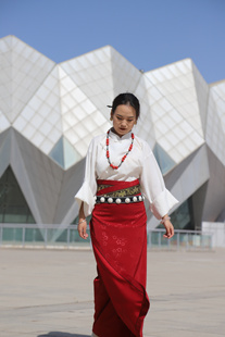 藏式民族风假袍锅庄舞裙