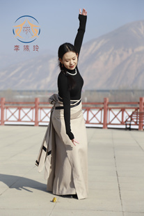 藏式民族风假袍锅庄舞裙定制