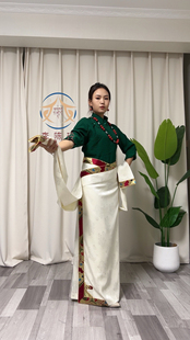 藏式民族风假袍锅庄舞裙量身定制