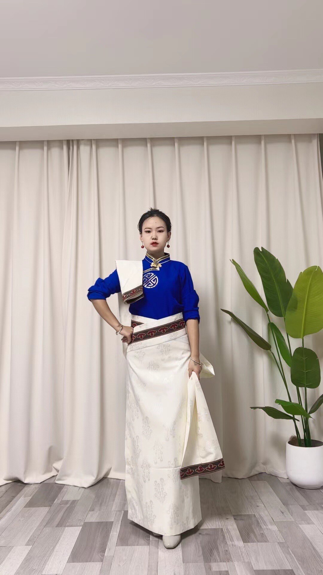 藏式民族风假袍锅庄裙