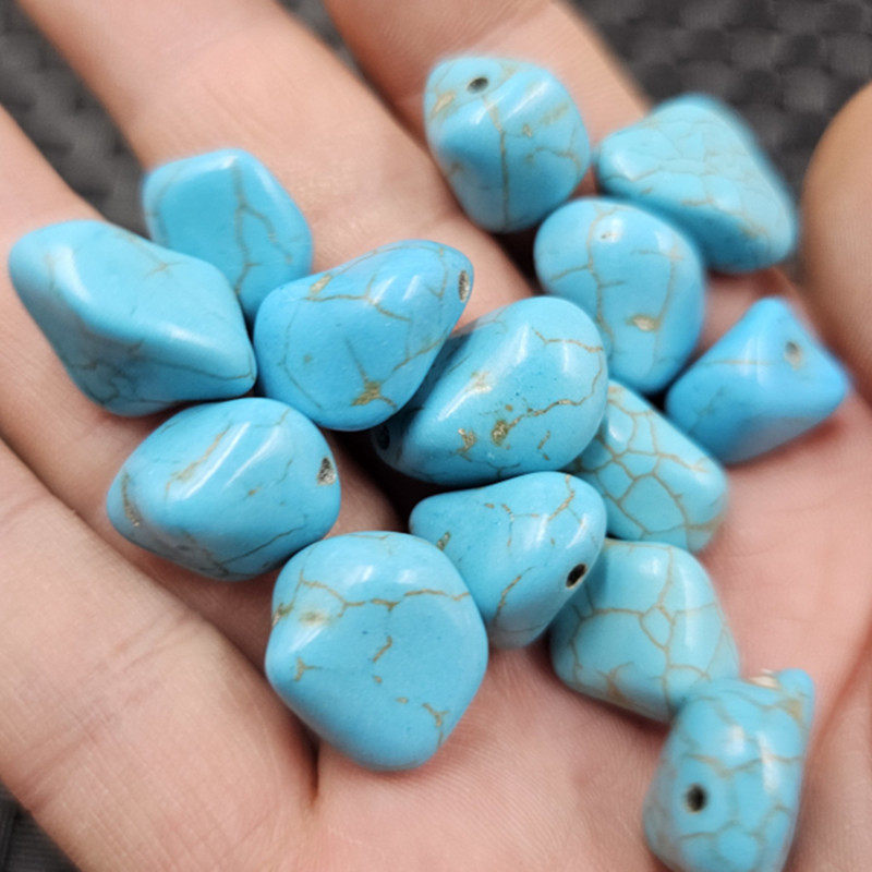 仿蓝松石随型珠仿玉石散珠天河蓝裸石珠子diy手链项链饰品配件珠