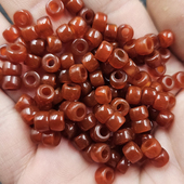 红玛瑙大孔老型珠路路通玉石散珠玉髓算盘珠桶珠手链项链饰品配件