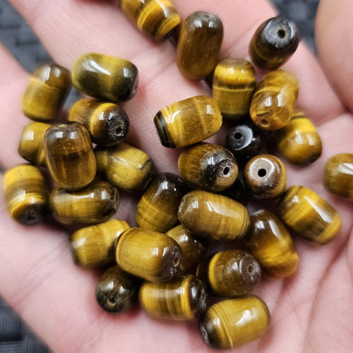 虎睛石桶珠玉石散珠黄虎眼石