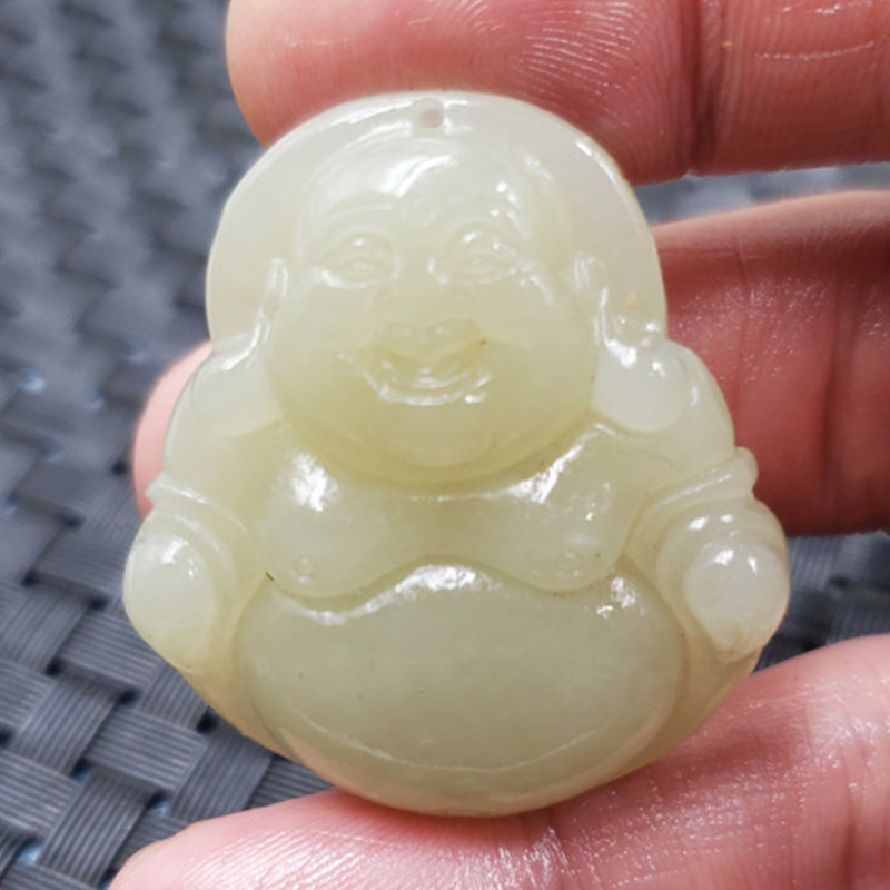 玉石挂件新疆和田玉佛挂件白玉弥勒佛吊坠羊脂玉佛吊坠项链坠玉坠