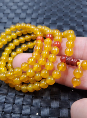 黄玉髓水草玛瑙毫米多圈手链