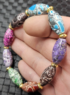 优化玛瑙路路通玉石手链彩色