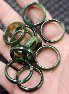 草绿色玛瑙玉石戒指细条缠丝玛瑙