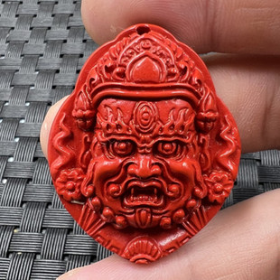 玉石挂件朱砂钟馗挂件红砂钟馗吊坠项链坠鸡血红吊坠车挂件玉坠