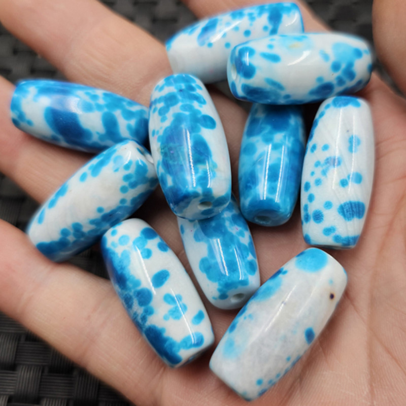 天河蓝玛瑙天珠路路通玉石散珠