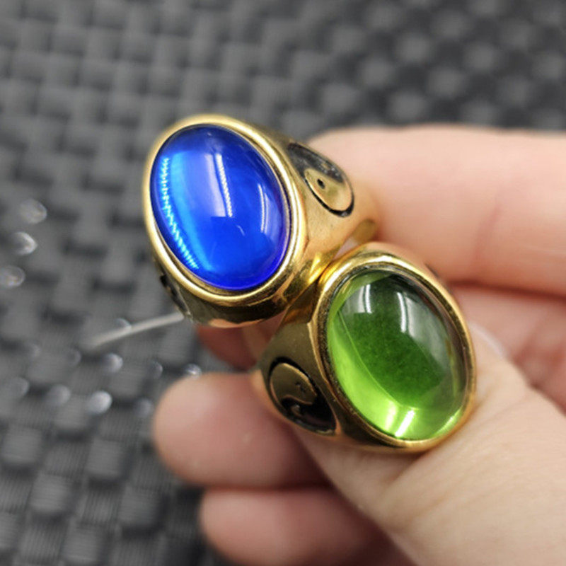 冰种宝蓝色锆石蛋面玉石戒指果