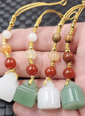 新疆和田白玉金丝玉秤砣玉挂件