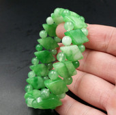 新款 玉石手链翡翠玉手链翠玉阳绿菱形手链玉石手链手串手排手环