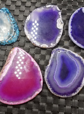 高档精美a货紫玉髓粉色平安牌