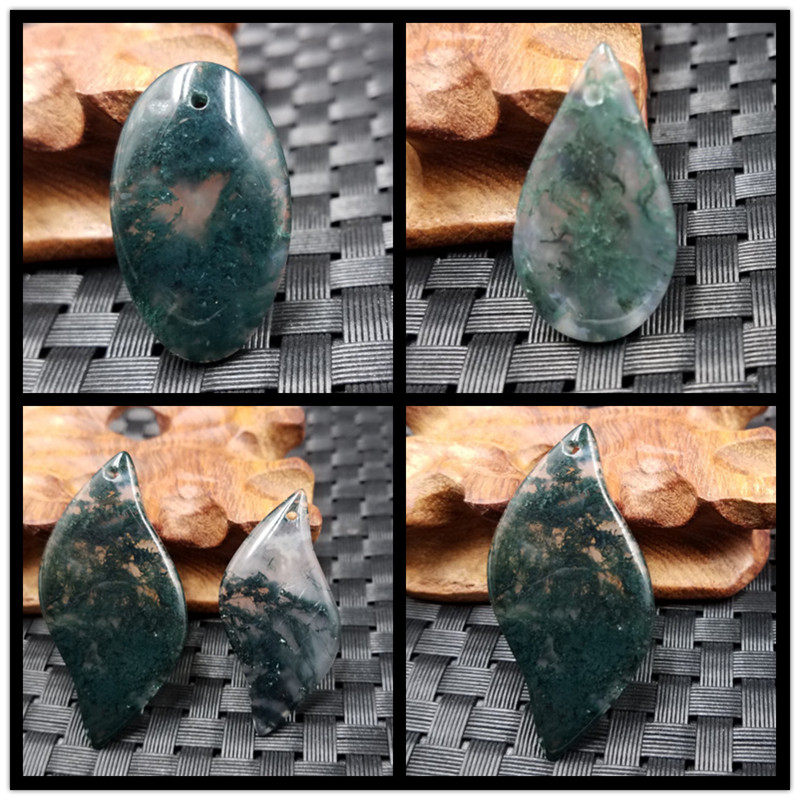 新款精美天然玉石a货冰种水草玉髓水滴挂件S型玉髓吊坠玉坠