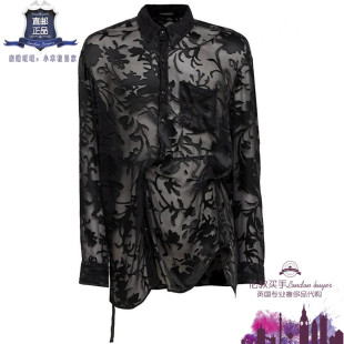 Ann 新款 Demeulemeester 尖领丝绸混纺衬衫 英国代购 正品 男士