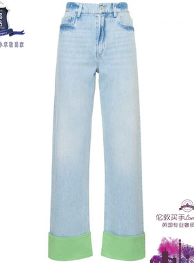 英国代购 女士新款 Wandler 高腰棉直筒牛仔裤 正品直邮