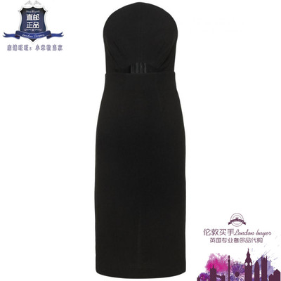 英国代购 女士新款 Roland Mouret 无肩带羊毛连衣裙 正品直邮