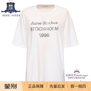 英国代购 女士新款 ACNE STUDIOS 印花棉混纺运动T恤 正品直邮