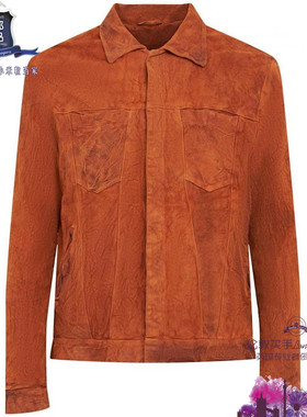 英国代购 男士新款 Giorgio Brato 洗水皮革夹克 正品直邮