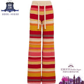 正品 英国代购 条纹棉针织休闲裤 Laneus 直邮 女士新款