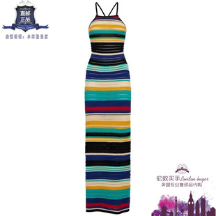 正品 英国代购 条纹棉针织连衣裙 Laneus 直邮 女士新款