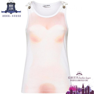 英国代购 女士新款 Jean Paul Gaultier 印花棉运动背心 正品直邮