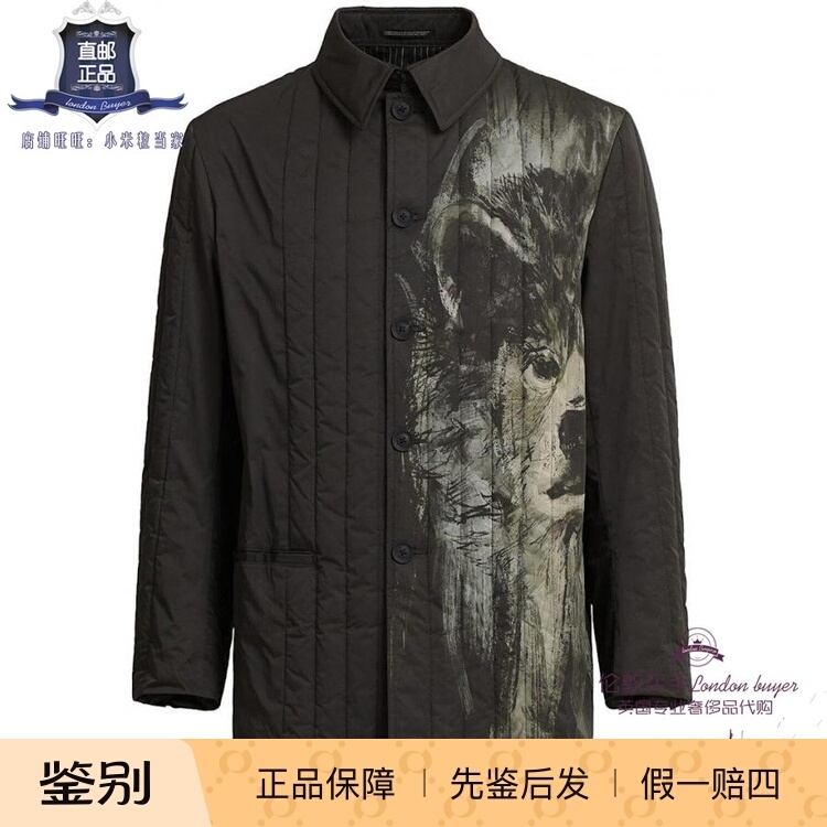 英国代购 男士新款 Yohji Yamamoto 印花两面穿夹克 正品直邮