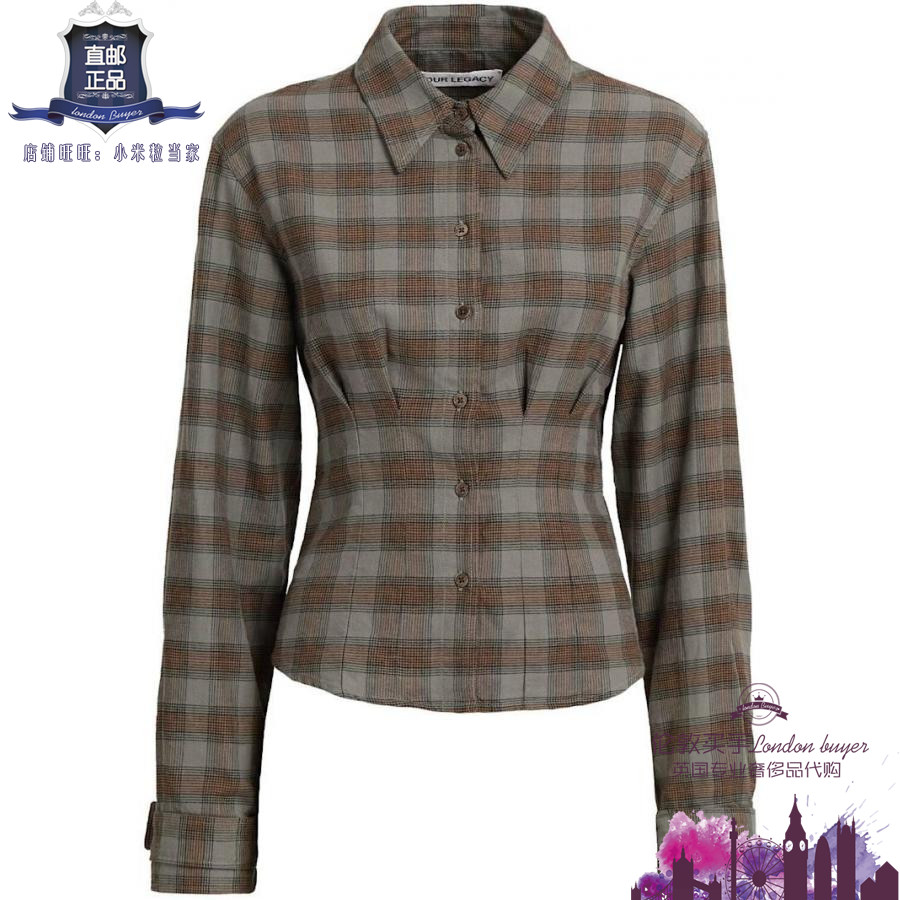 英国代购 女士新款 Our Legacy 格纹棉休闲衬衫 正品直邮