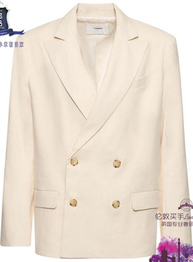 英国代购 男士新款 Commas 双排扣棉混纺夹克 正品直邮