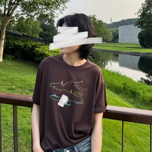 日系户外山系风～男女同款 情侣款夏季新款圆领短袖T恤速干轻薄